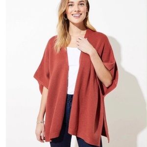 Loft waffle stitch open wrap cardigan